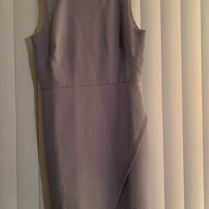 LOFT Asymmetrical Sleeveless Dress in Soft Gray
